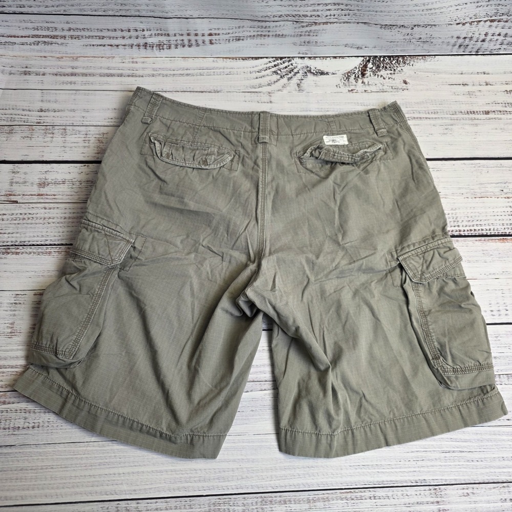 Vintage Polo Jeans Company Mens Shorts Size 42x12 Gray Ripstop Cargo Stain